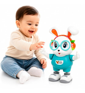Dans Eden Sevimli Tavşan Robot – 25 cm Işıklı, Sesli ve Pilli