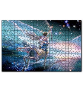 Cakapuzzle Perisi ve Yay Burcu Görseli Puzzle Yapboz MDF (Ahşap) (120 Parça)