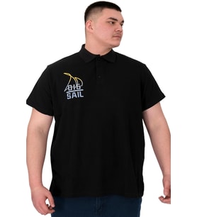 Mode XL Büyük Beden Erkek T-Shirt Polo Sail U25301 Siyah