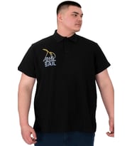 Mode XL Büyük Beden Erkek T-Shirt Polo Sail U25301 Siyah