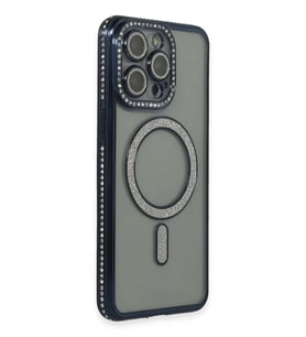 iPhone 15 Pro Kılıf Joke Simli Magneticsafe Kılıf - Lacivert