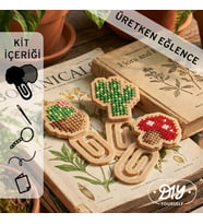 Etamina Botanik Figürlü Kanaviçe Kitap Ayracı Kiti 3'lü Avantajlı Set