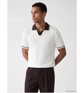 LCW Vision Ekru Polo Yaka Erkek Dokulu Tişört