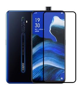 Oppo Reno 2Z Uyumlu Zore Kenarları Kırılmaya Dayanıklı Cam Ekran Koruyucu (Siyah)