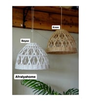 El Yapımı Bohem Rattan Sarkıt Avize, Salon ve Mutfak İçin Şık Aydınlatma