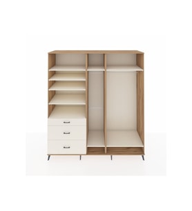 Kronos Dolap 9 Raflı 3 Çekmeceli 3 Askılı 220x59x243 Çam-Aytaşı/Aytaşı