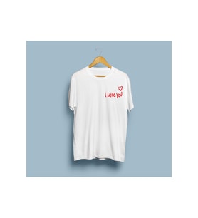 Oversize I Love You Yazılı Tasarım Unisex T-shirt