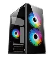 IROMX BTX-B350G 350W 2x12 CM RGB FAN ATX 1xUSB2.0/1xUSB3.0 SİYAH MINI GAMING KASA