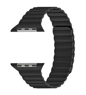 Microsonic Apple Watch Series 9 41mm Twist Leather Loop Kordon Siyah