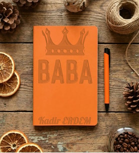 Kişiye Özel Baba Defter Babalar Günü Hediyesi (Turuncu)