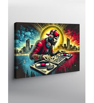 Kanvas Tablo Şehirde Dj Çalıyor