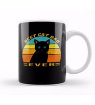 Best Cat Dad Ever Vintage Kedi Kupa Bardak Porselen