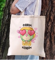 BK Gift Bu Işıltılı Hayatı Ben Seçtim Tasarımlı Bez Çanta, Baskılı Omuz Çantası, Alışveriş Çantası, Arkadaşa Hediye