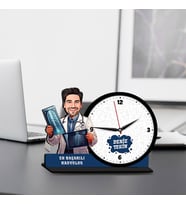 Erkek Radyoloğa Hediye Karikatürlü MDF Masa Saati