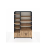 Hyperion Gardrop 10 Raflı 3 Kapaklı 132x44x195 Antrasit-Çam