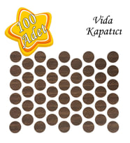 100 ADET Ceviz Vida Kapatıcı Ahşap Desenli  Yapışkanlı Vida Tapası Tıpası Kapağı Vida Gizleyici