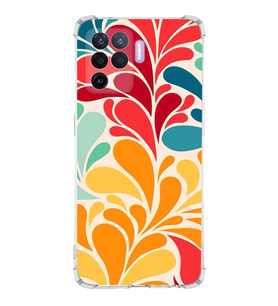 PrintiFy Oppo Reno 5 Lite Uyumlu Retro Color 5 Baskılı Şeffaf Köşe Korumalı Antişok Kılıf