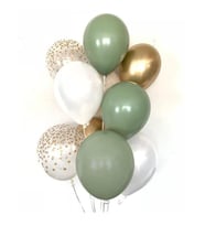10 Adet Küf Yeşilli Balon Demeti Latex Balon