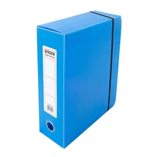 Üçgen Proje Kutusu Plastik Lastikli Geniş Arşiv Proje Kutusu 24x32x9 Cm Mavi (50 Li Paket)