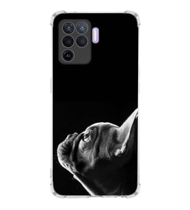 PrintiFy Oppo Reno 5 Lite Uyumlu Köpek 1 Baskılı Şeffaf Köşe Korumalı Antişok Kılıf