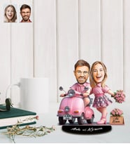 Kişiye Özel Sevgililer Günü Karikatür Ahşap Biblo Model 60