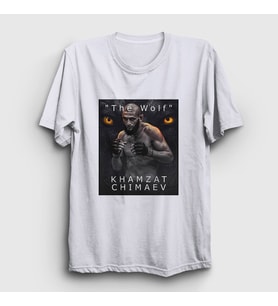 Presmono Unisex Beyaz Wolf Kurt Khamzat Chimaev Mma Ufc T-Shirt 429208tt (Beyaz)