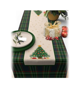 Yılbaşı Temalı Dijital Baskılı Runner Örtüsü Christmas 40x140 cm