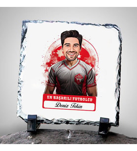 Kişiye Özel Hediye Karikatürlü En Başarılı Erkek Futbolcu Dekoratif Taş