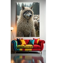 KURT MU KOYUN MU ? Ev Duvar Salon Güzellik Salonu Ofis Dükkan Dekarasyon Kanvas Tablo (Çok Renkli)
