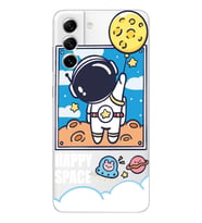 Samsung Galaxy S22 Uyumlu Astronot Desenli Şeffaf Telefon Kılıfı