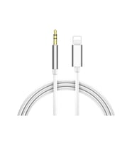 Apple Uyumlu iPhone Aux Kablosu Lightning To 3.5mm Jack Çevirici Dönüştürücü Beyaz Bluetooth Gerektirmez