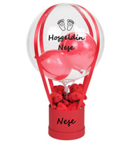 Kırmızı Ayıcıklı Bebek Balon Kutusu