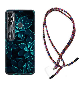 Tecno Spark 6 6 Go 8C 8 Pro 7 7 Pro Kılıf Boyun Asklı Rasta Silikon Mistik Çiçekler 1650