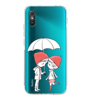 Xiaomi Redmi 9A  Kamera Korumalı Kapak Aşk Tasarımlı Şeffaf  Kılıf