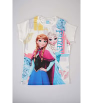 YENİ SEZON ELSA VE ANNA KIZ ÇOCUK TİŞÖRT (Krem)