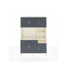 Arges Dolap 10 Raflı 6 Kapaklı 132x30x195 Aytaşı-Antrasit/Aytaşı