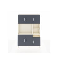 Arges Dolap 10 Raflı 6 Kapaklı 132x30x195 Aytaşı-Antrasit/Aytaşı