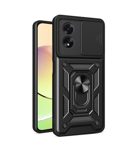 Oppo A38 Kılıf Magnetik Standlı Kamera Korumalı Zore Sürgülü Vega Kapak