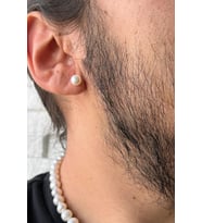Doğal İnci Erkek Küpe (Sarı)