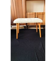 Ahşap ayaklı tedy kumaş dekoratif puf Bench Makyaj sandalyesi oval