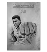 Ahşap Tablo Muhammed Ali Khaliah Boksör (50x70 Cm Boyut)