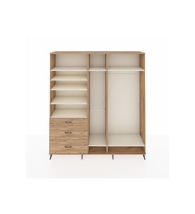 Hyperion Dolap 9 Raflı 3 Çekmeceli 3 Askılı 220x44x243 Çam-Aytaşı/Çam