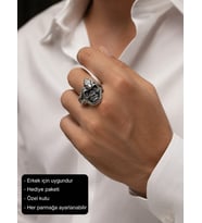 Reaper Skull Ring Engerek Kuru Kafa Erkek Yüzüğü