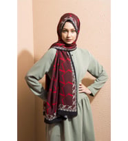 Logolu Desen Modal Seri Şal Eşarp Askısı ile Birlikte 75x200 cm Krem Pudra-75x20
