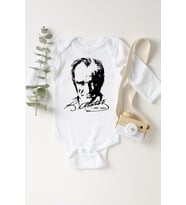 Unisex Bebek Beyaz Atatürk Çıtçıtlı