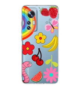 PrintiFy Xiaomi Mi 12 ile Uyumlu 1mm Slim Fit Water Color 5 Baskılı Şeffaf  Kılıf
