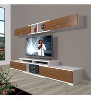Decoraktiv Flex 5130 Mdf Gold Tv Ünitesi Tv Sehpası - Beyaz Ceviz (Beyaz - Ceviz)