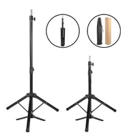 Kuaför Eğitim Mankeni İçin Ayaklı Metal Tripod / Siyah + Taşıma Çantası