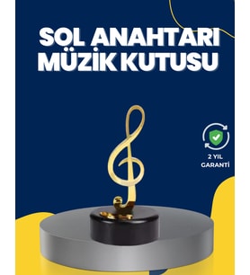 Altın Sol Anahtarı Müzik Kutusu Döner Mekanizmalı