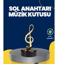 Altın Sol Anahtarı Müzik Kutusu Döner Mekanizmalı